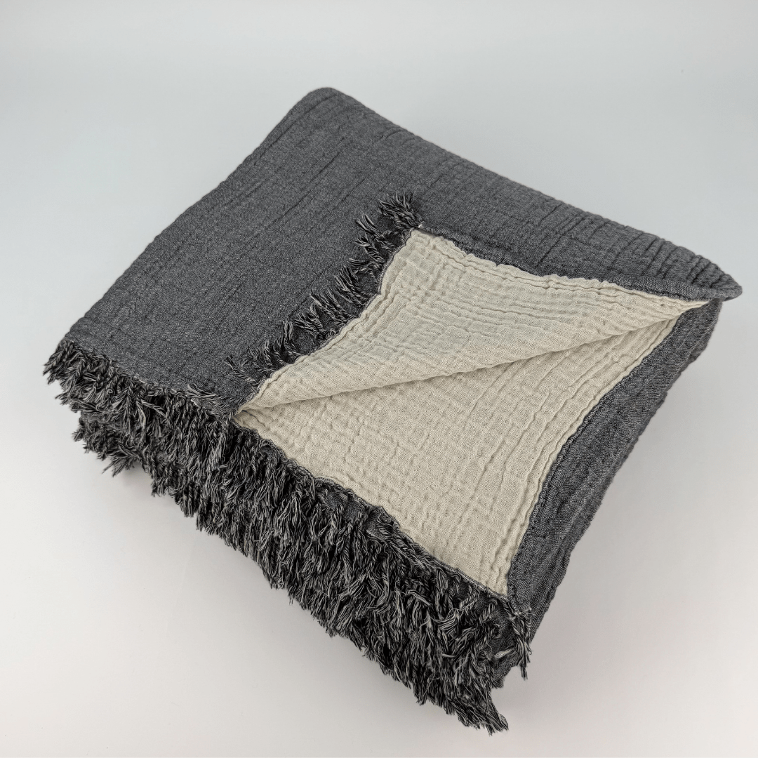 Joy | Four Layered Crinkle Muslin Bed Cover