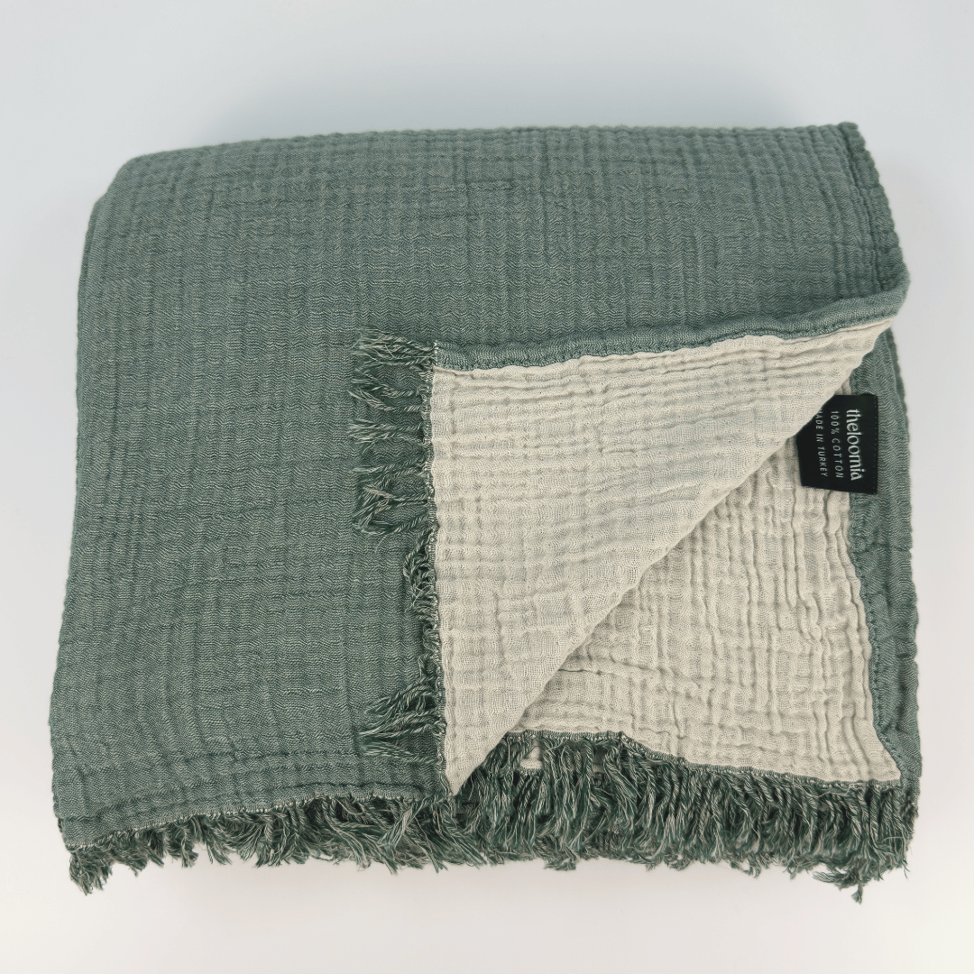 Joy | Four Layered Crinkle Muslin Bed Cover