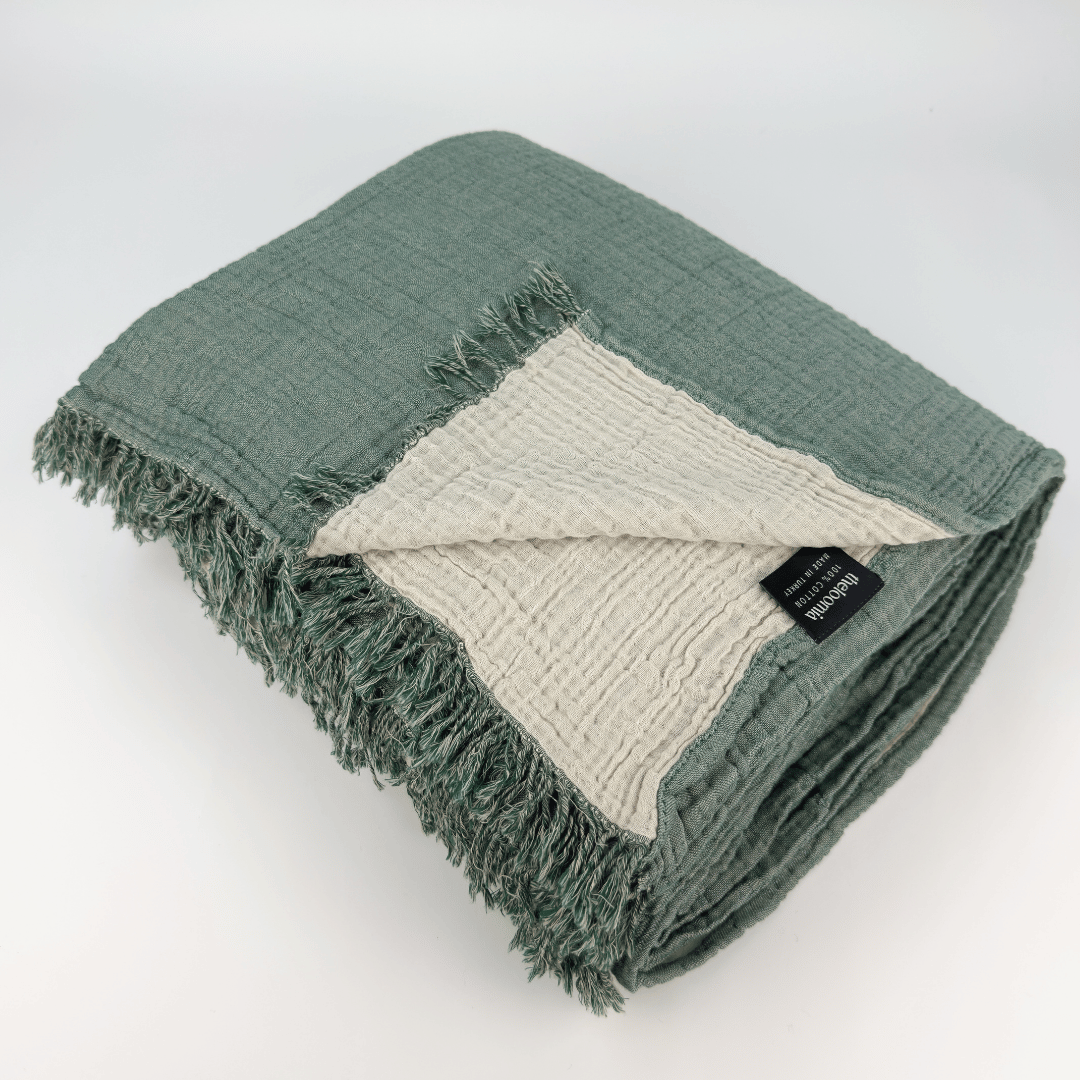 Joy | Four Layered Crinkle Muslin Bed Cover