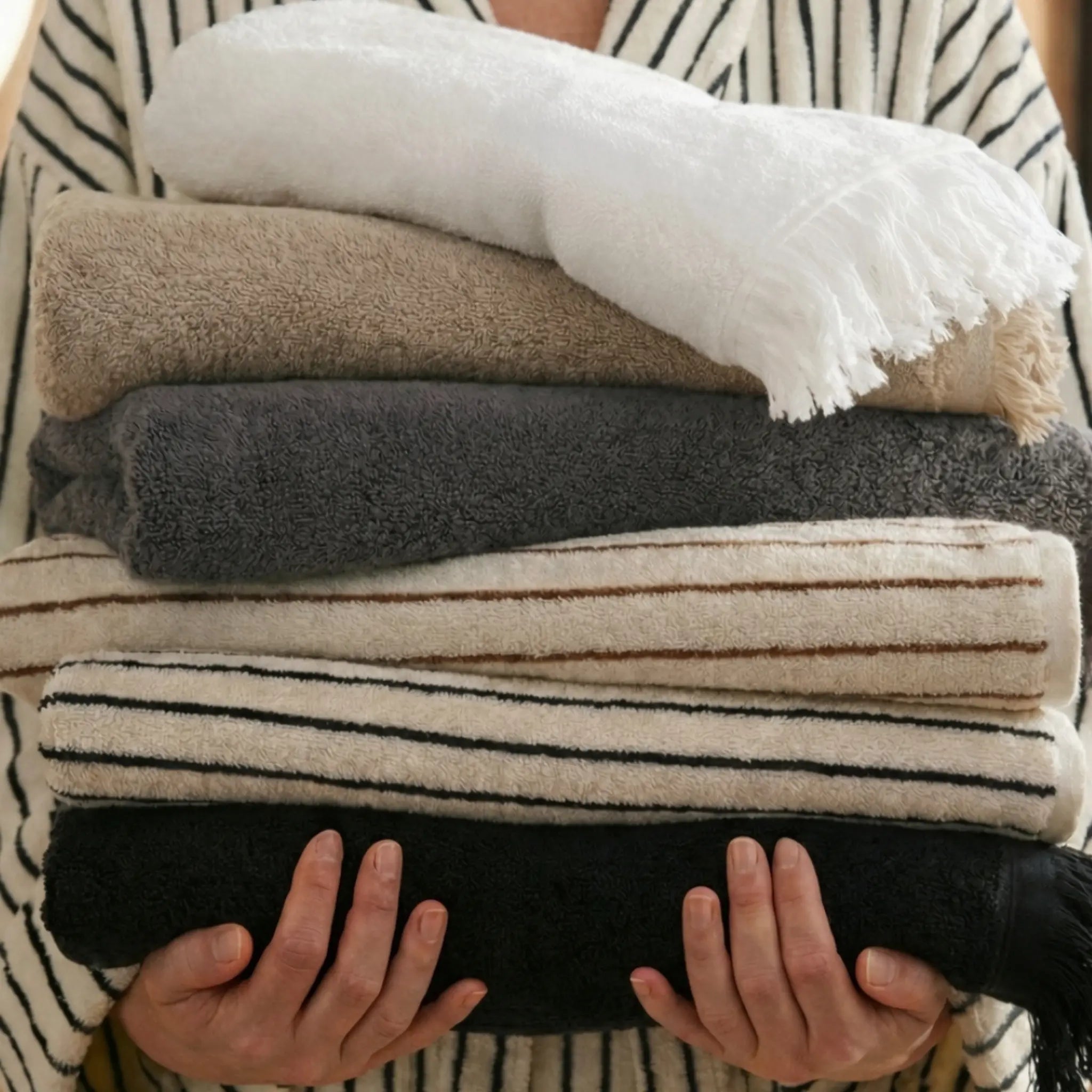 Melika Turkish 100% Cotton Striped Terry Towel