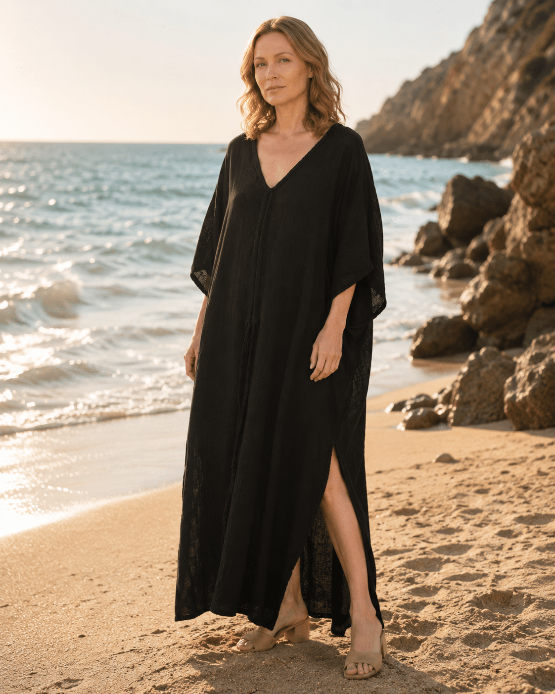 Cotton Linen Knitted Beach Cover Up