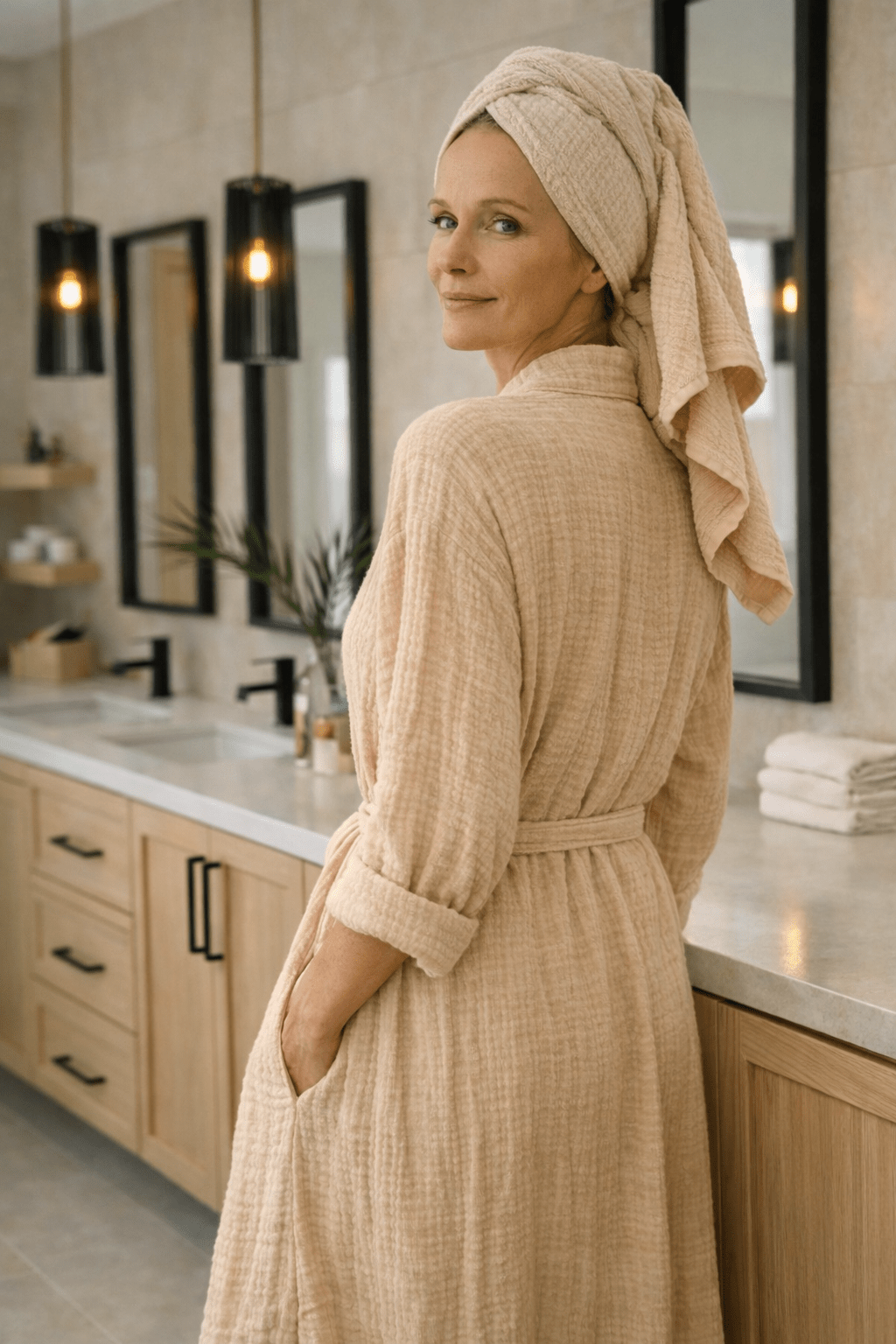 Joy 4- Layered Kimono Robe - 100% Turkish Cotton