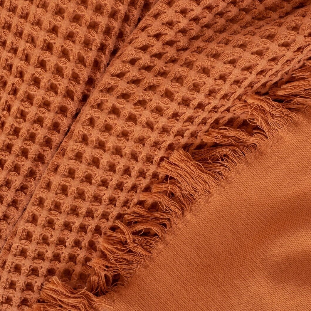 Yuki Waffle Weave King Blanket