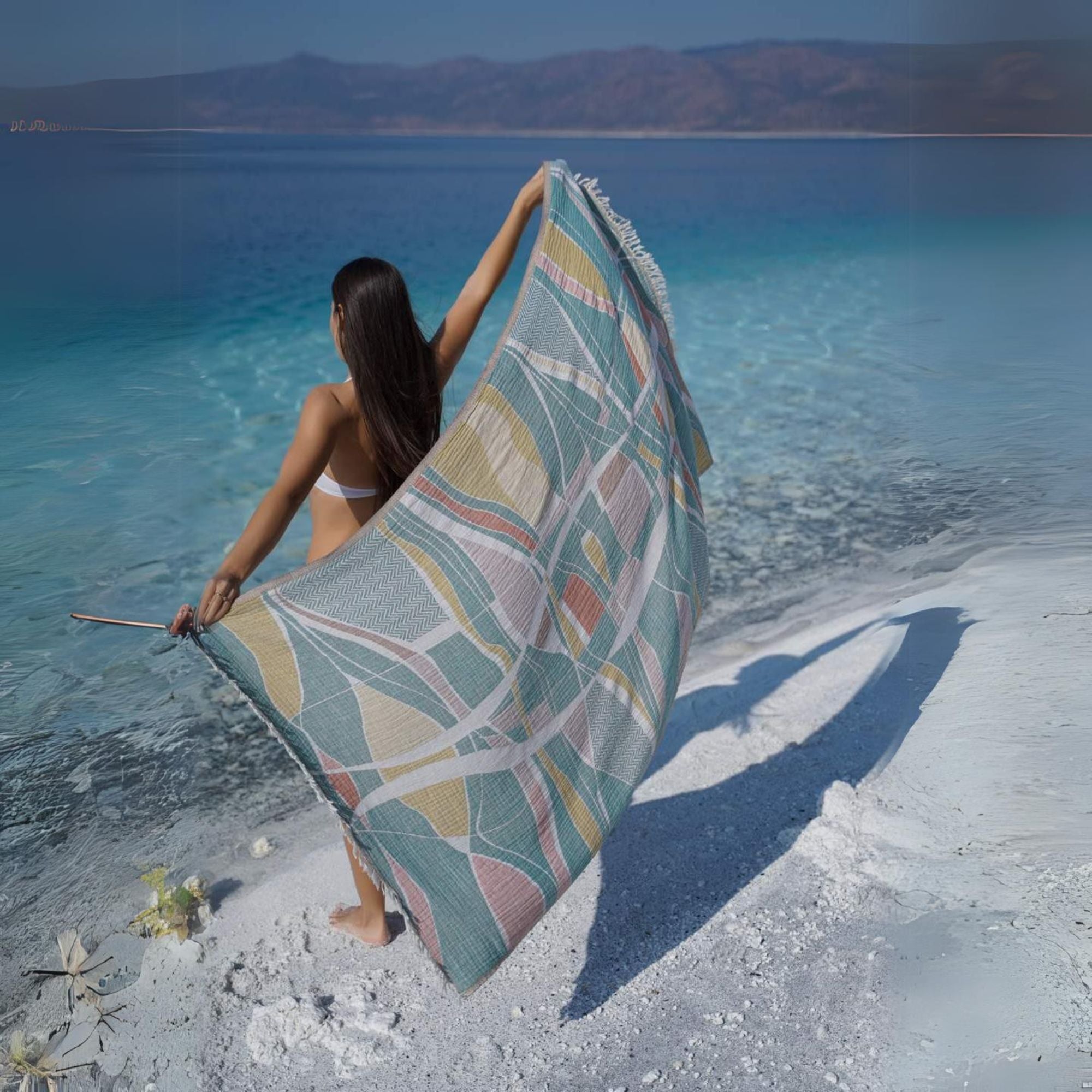 Urla 100% Cotton Turkish Beach Towels and Blankets Beach Blanket / Gray Urla 100% Cotton Turkish Beach Towels and Blankets Beach Blanket / Gray