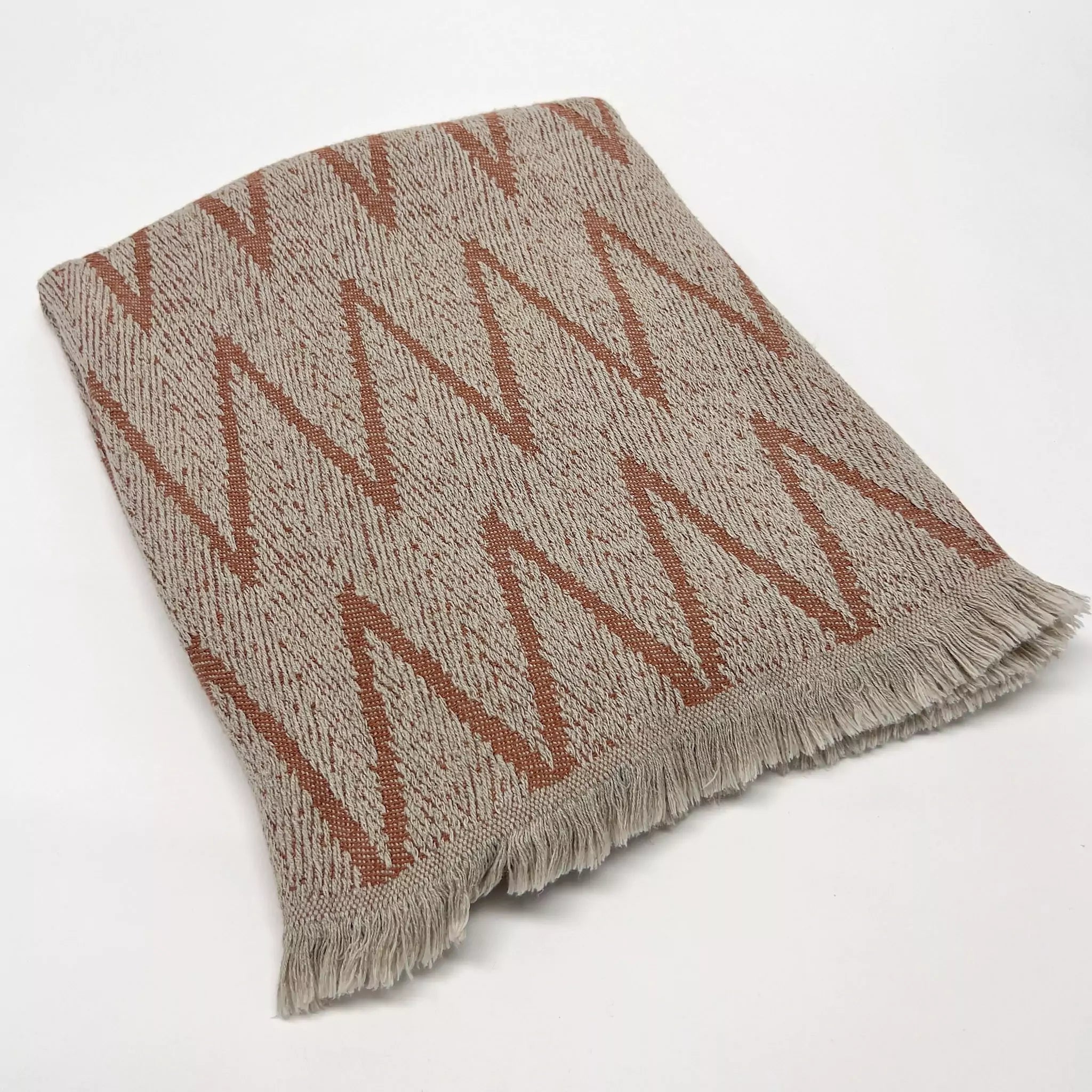 Fahri Zig Zag Pattern Turkish Throw Blanket