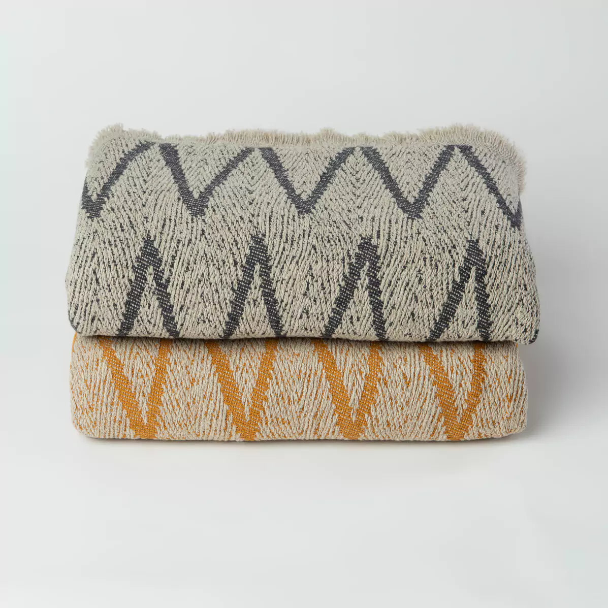 Fahri Zig Zag Pattern Turkish Throw Blanket