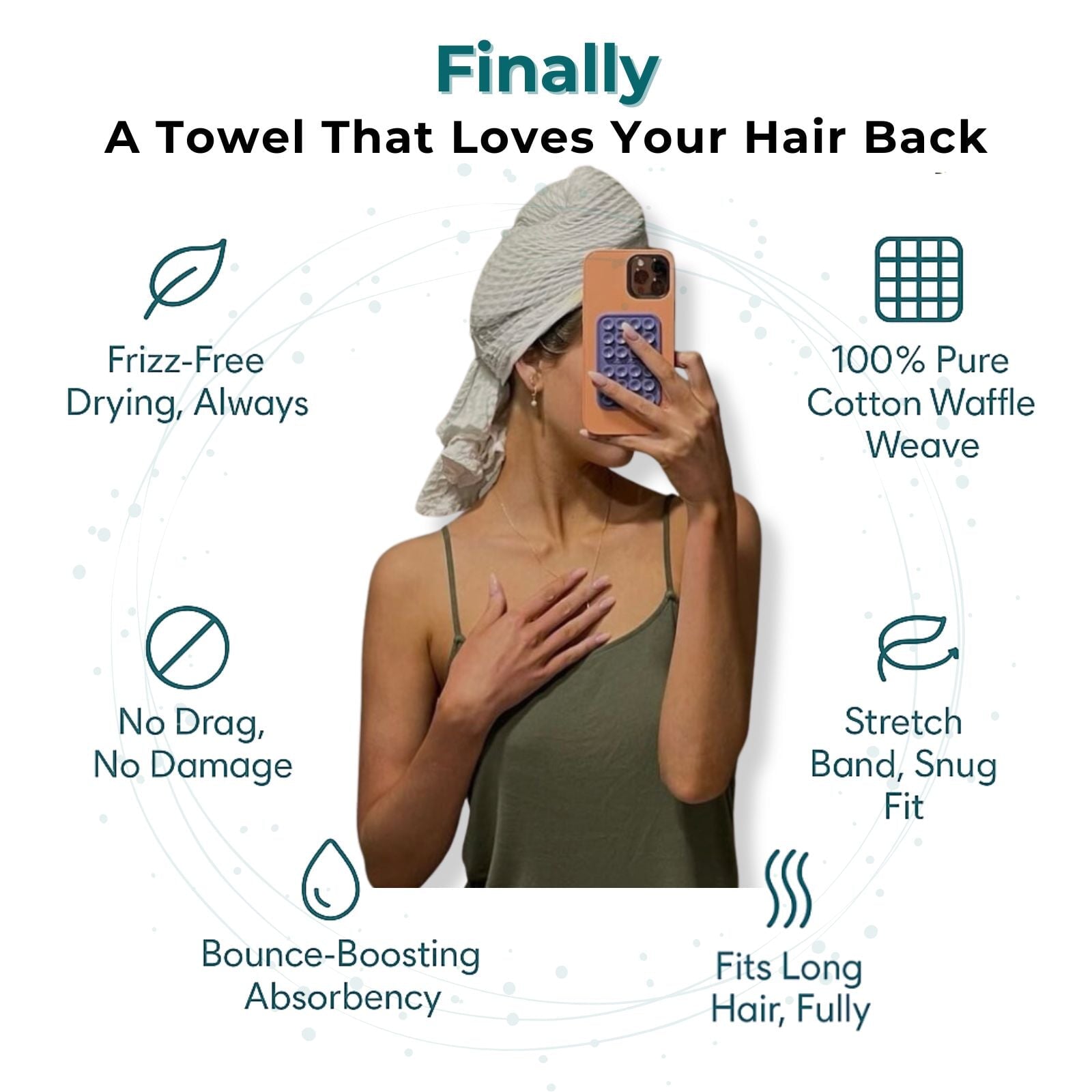 The Raftyn Waffle Weave Hair Towel