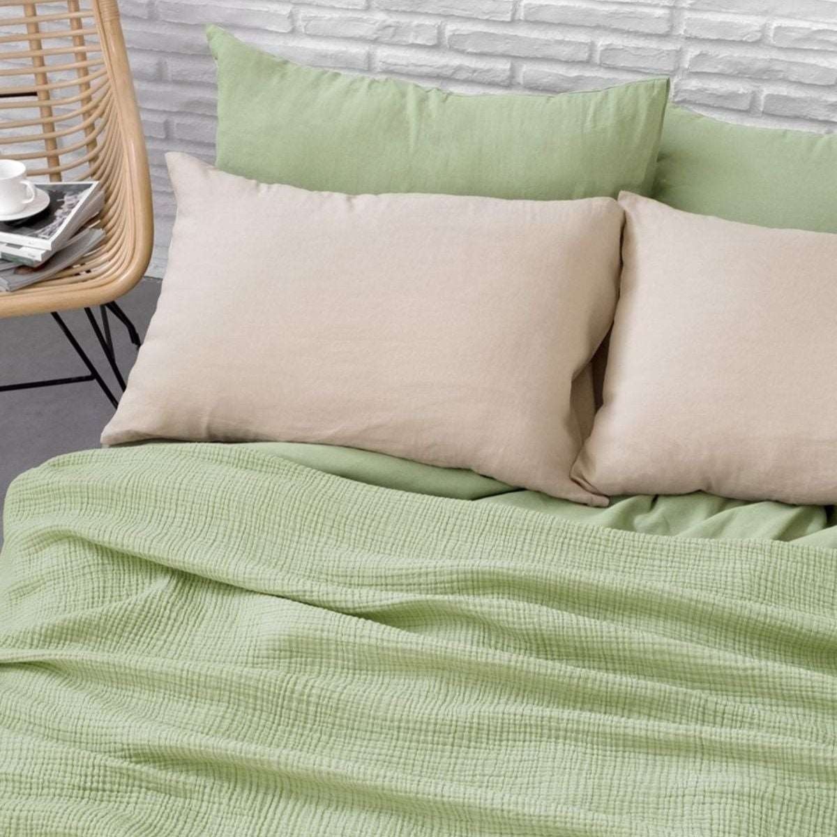Joy | Four Layered Crinkle Muslin Bed Cover
