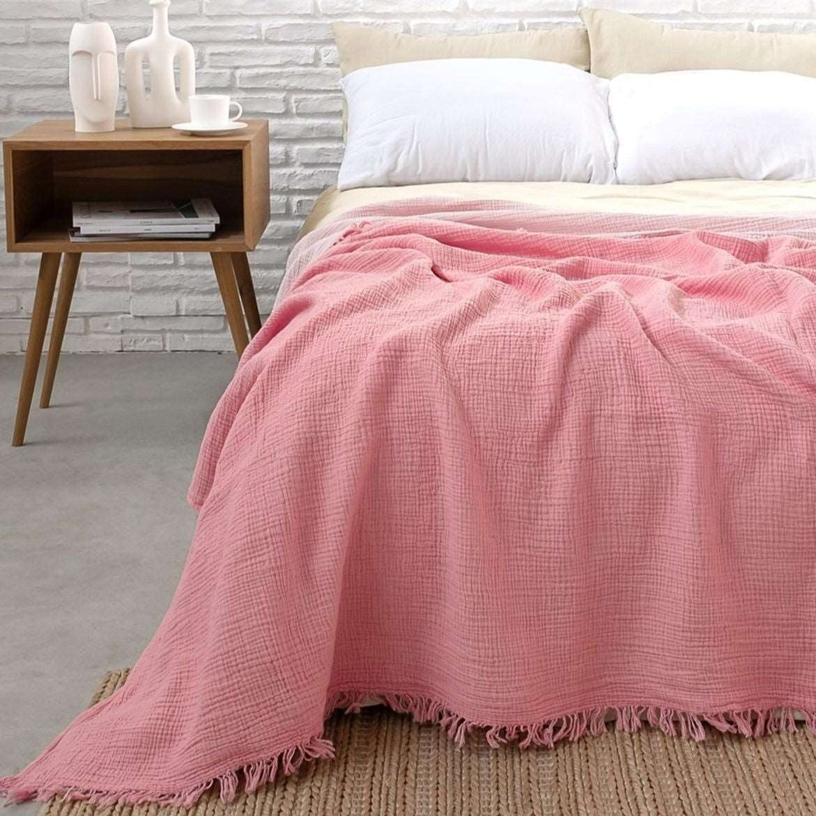 Joy | Four Layered Crinkle Muslin Bed Cover