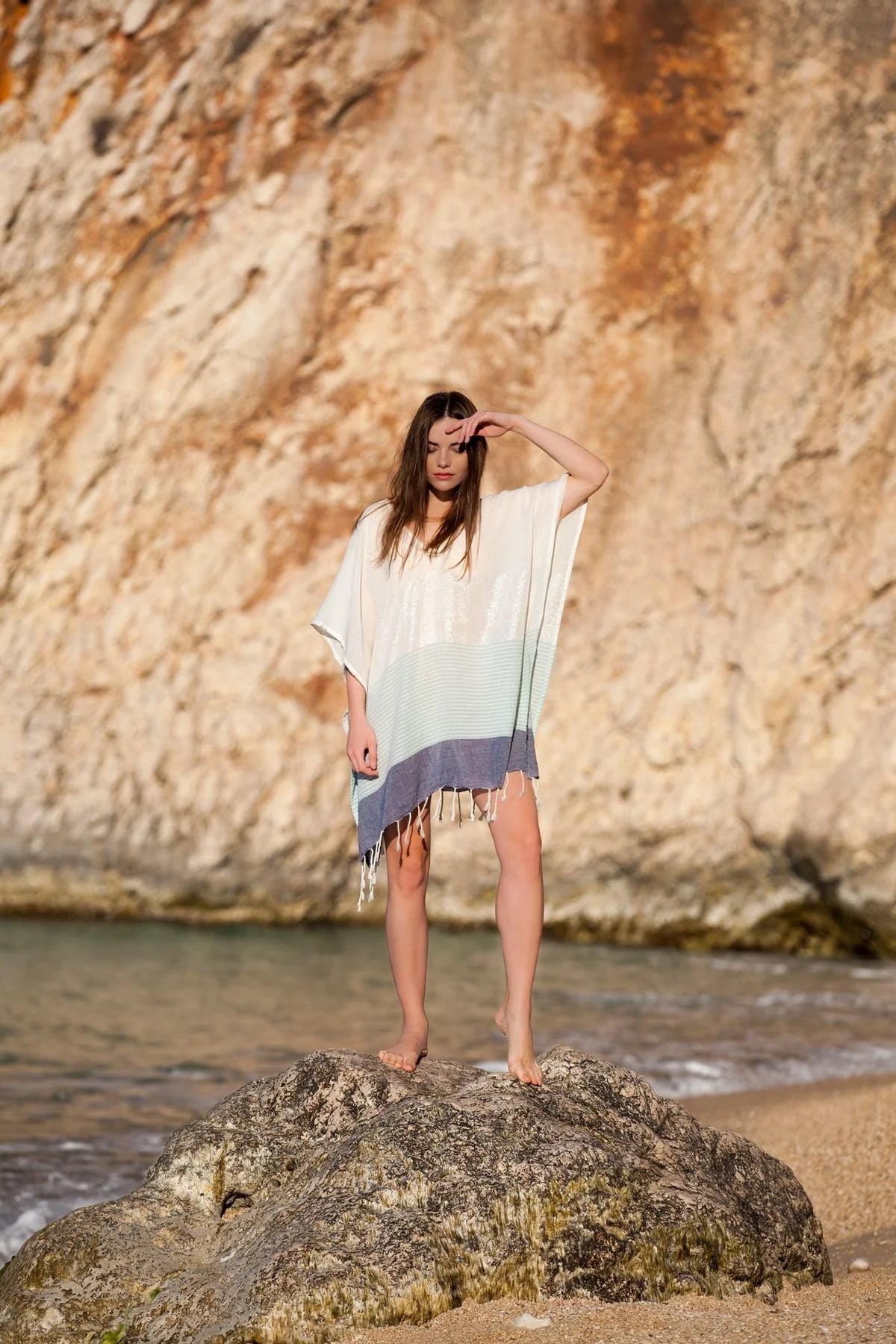 Striped Beach Cover Up