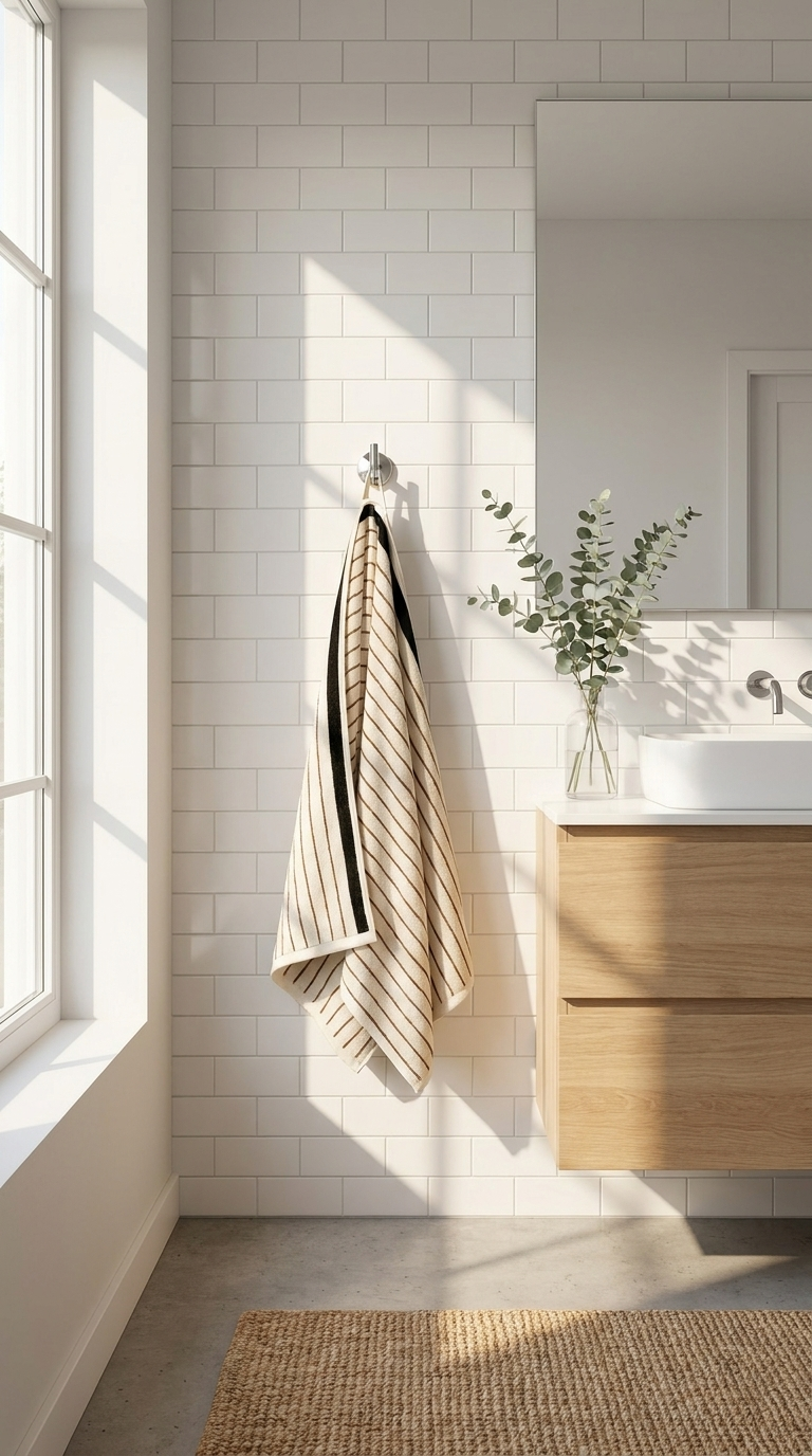 Melika Turkish Striped Terry Towel in Brown