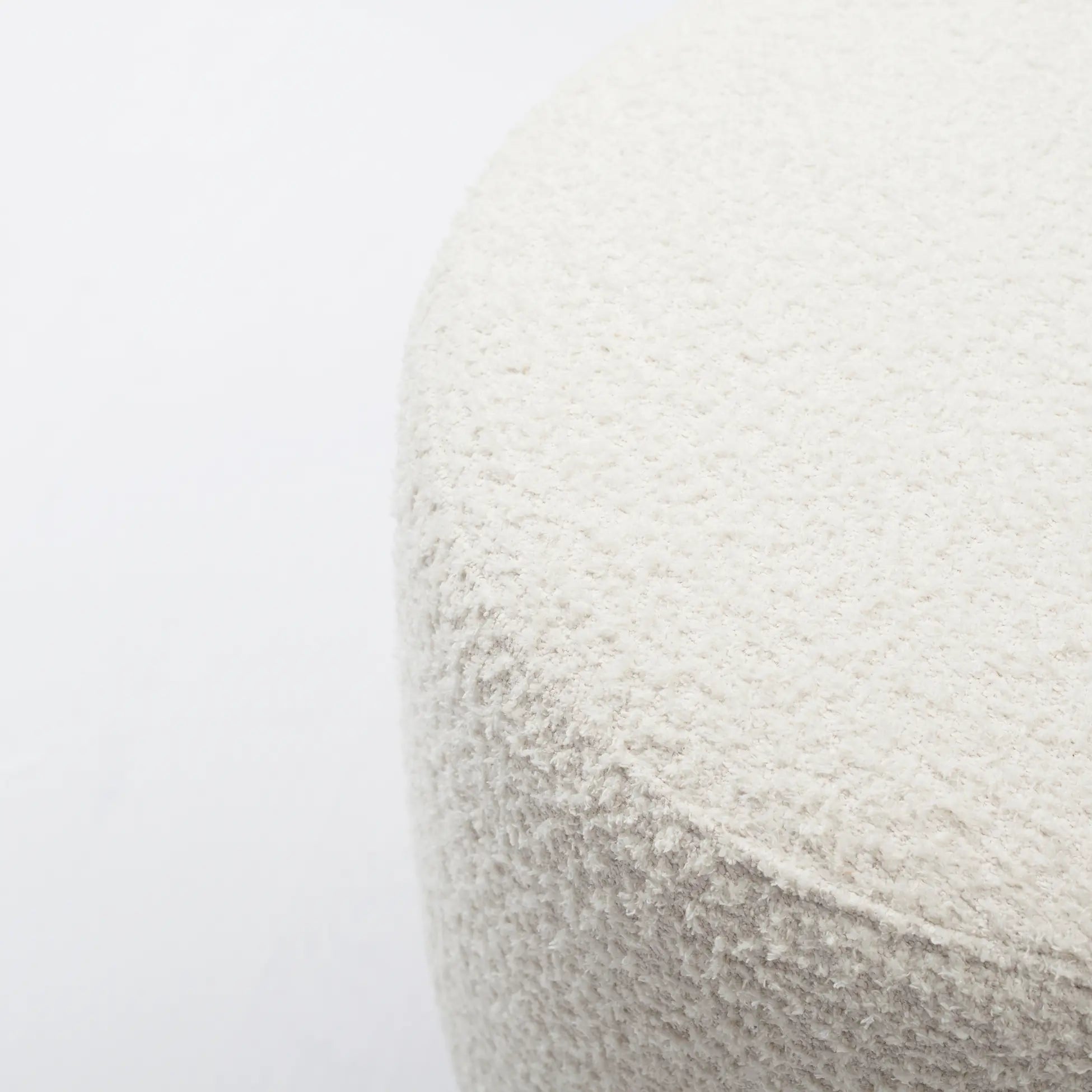 The White Decorative Round Pouf