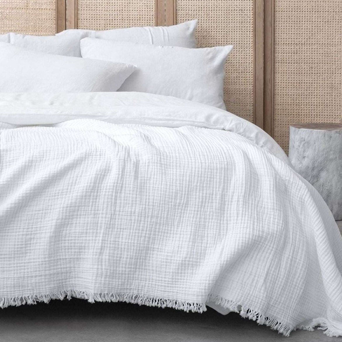 Joy | Four Layered Crinkle Muslin Bed Cover