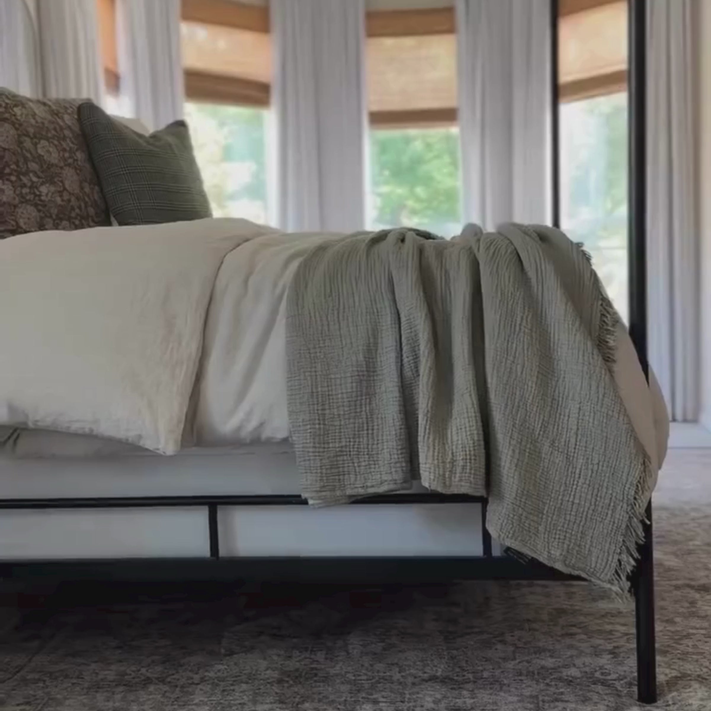 Joy | Four Layered Crinkle Muslin Bed Cover