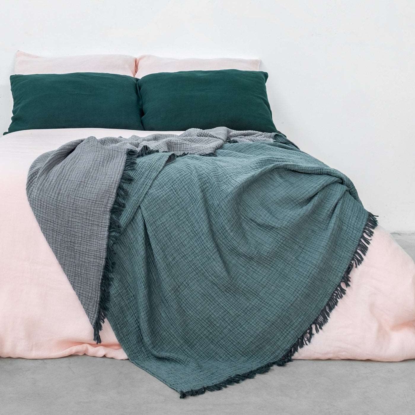 Joy | Four Layered Crinkle Muslin Bed Cover