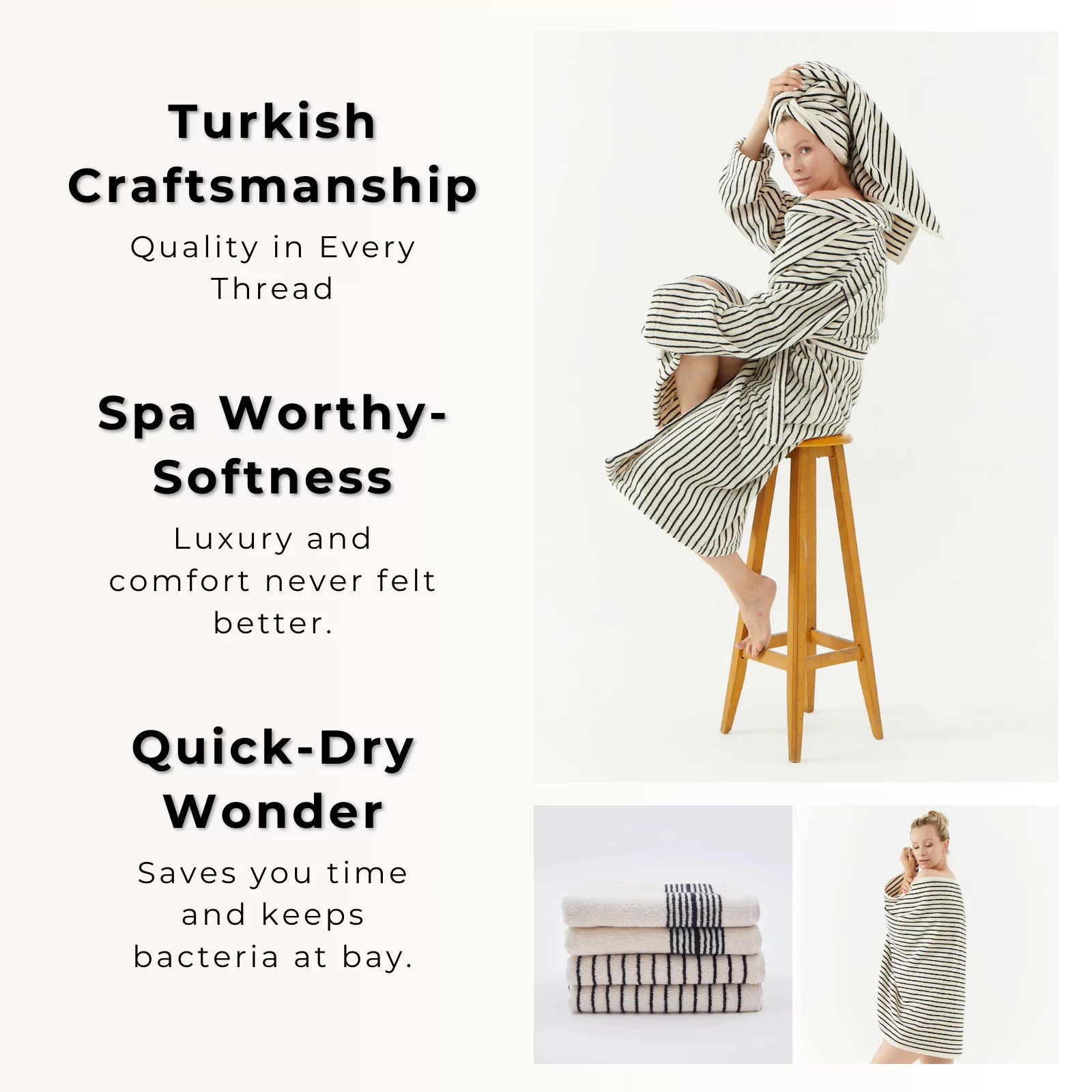 Melika Turkish Cotton Striped Terry Towel