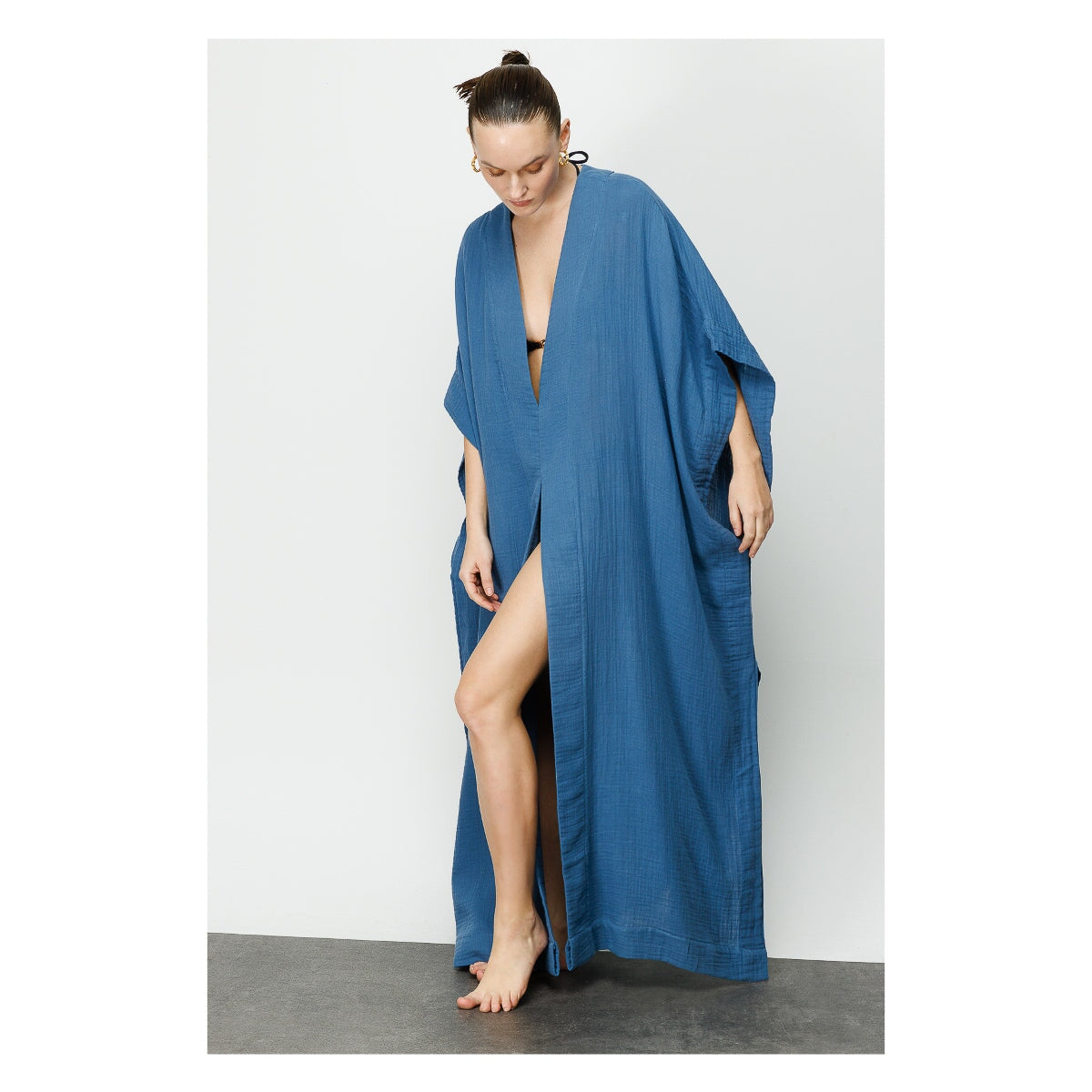 Cara V Neck Kaftan Kimono Robe and Beach Cover Up