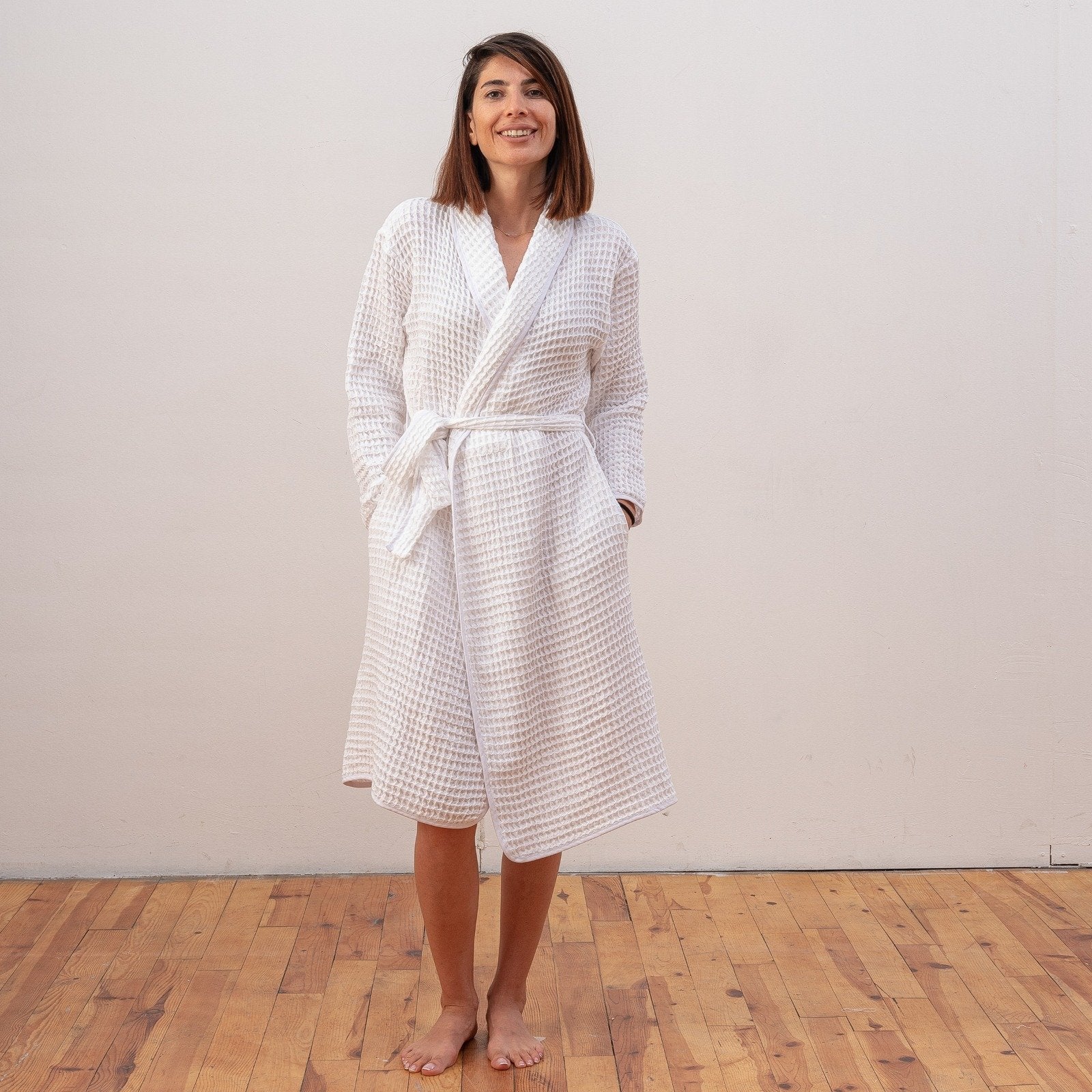 Heena Waffle Weave Unisex Bathrobe