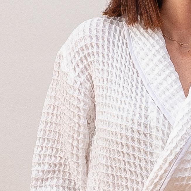 Heena Waffle Weave Unisex Bathrobe
