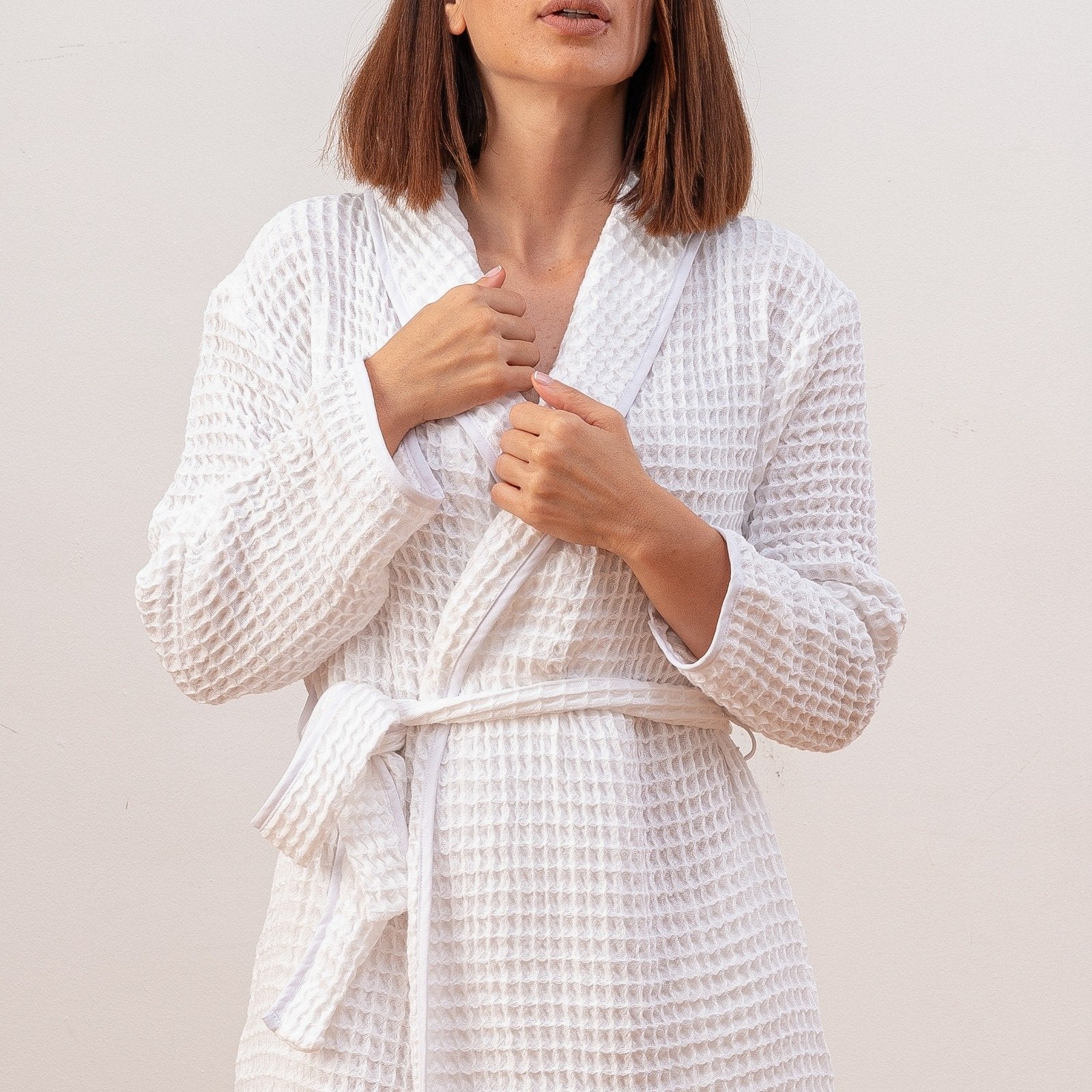 Heena Waffle Weave Unisex Bathrobe