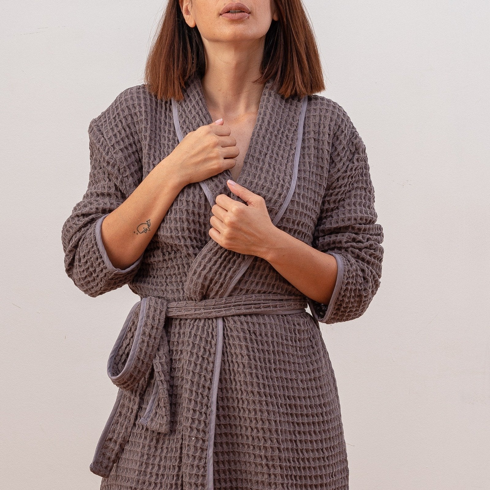 Heena Waffle Weave Unisex Bathrobe