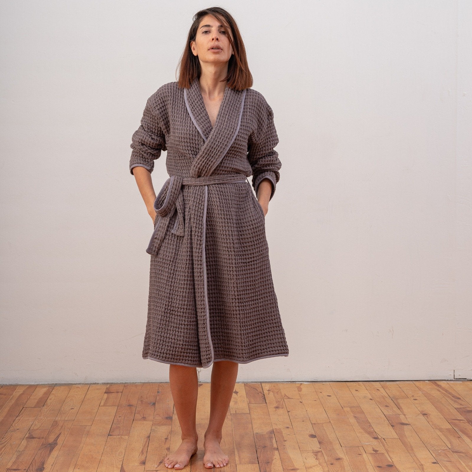 Heena Waffle Weave Unisex Bathrobe