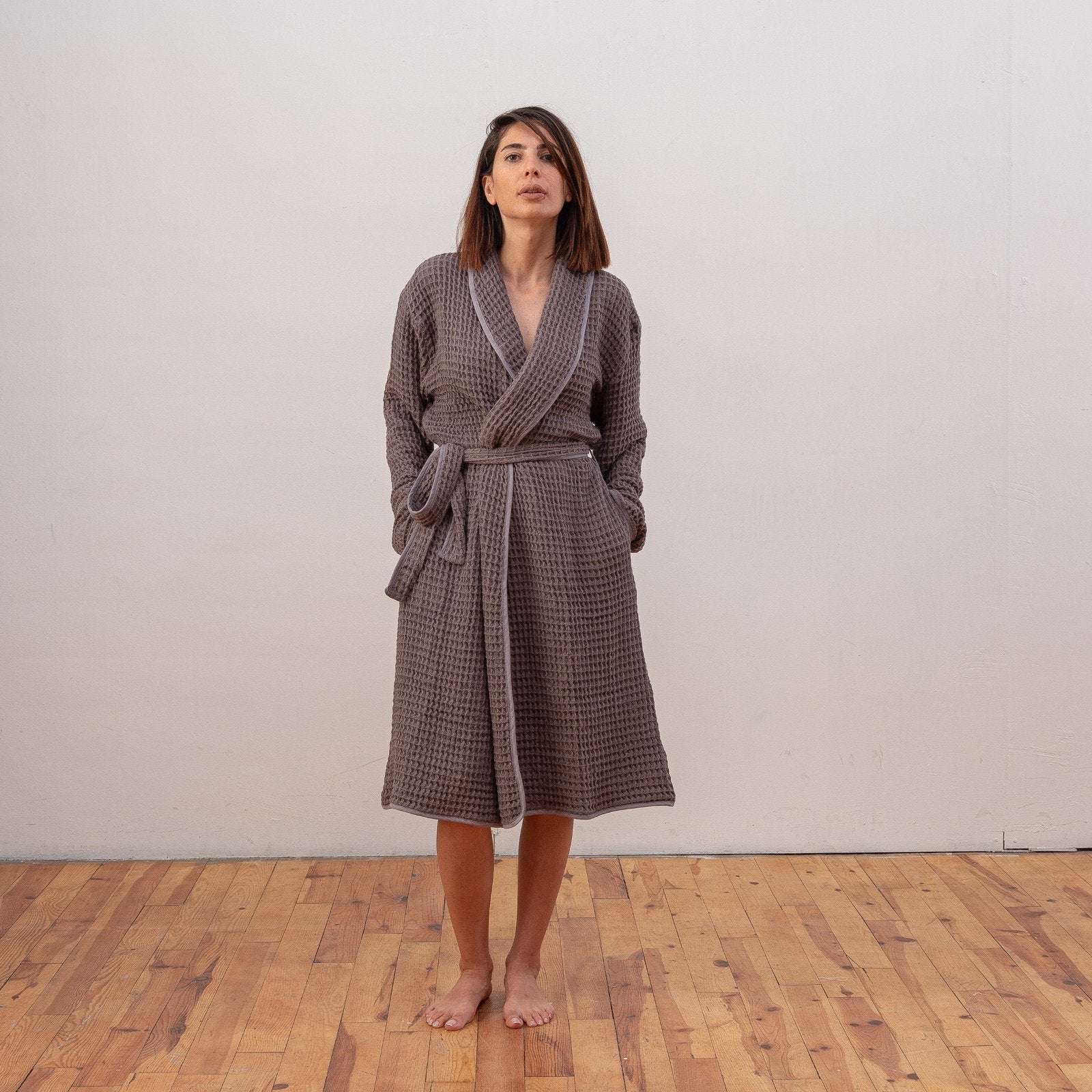 Heena Waffle Weave Unisex Bathrobe