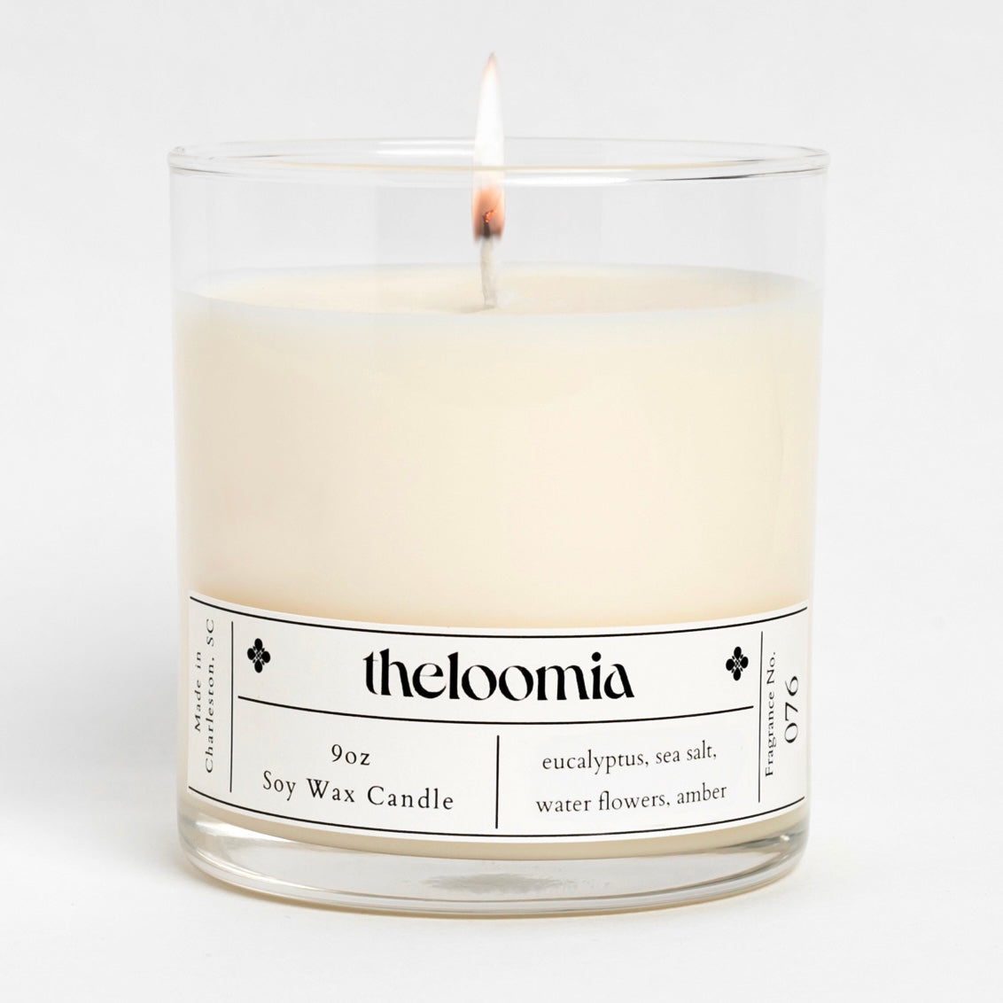 No.76 Eucalyptus, Sea Salt, Water Flowers, Amber Soy Candle