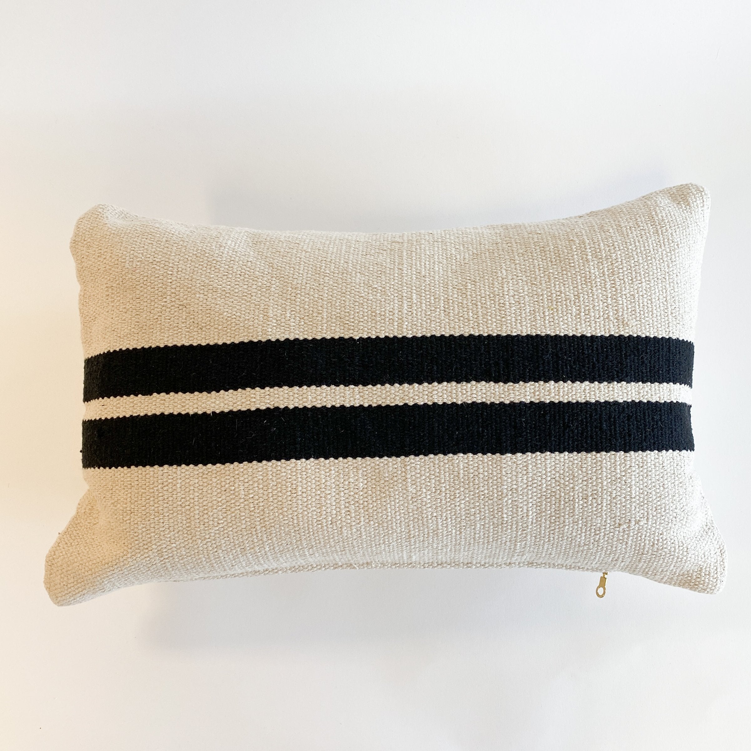 Viti Handwoven Black and Cream Pillow - The Loomia