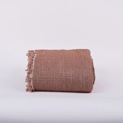 Joy |  Four Layered Crinkle Muslin Bed Cover