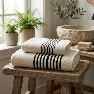 Melika Turkish 100% Cotton Striped Terry Towel