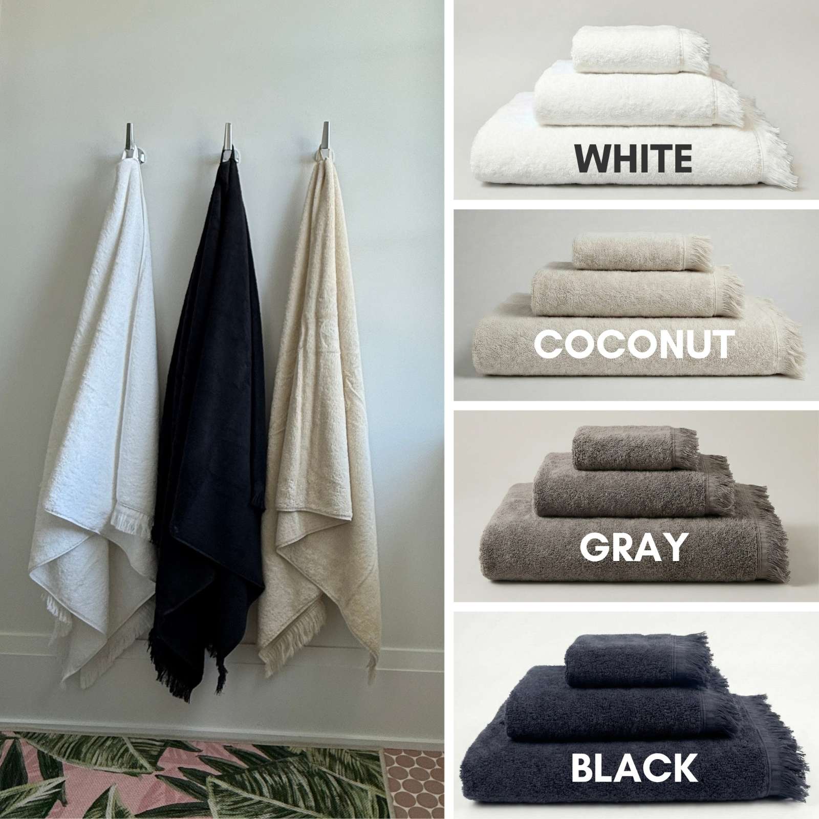 Natalie Luxurious Terry Cotton Turkish Bath Towel | The Loomia