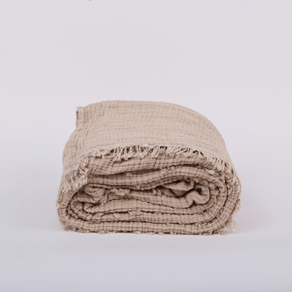 Joy |  Four Layered Crinkle Muslin Bed Cover