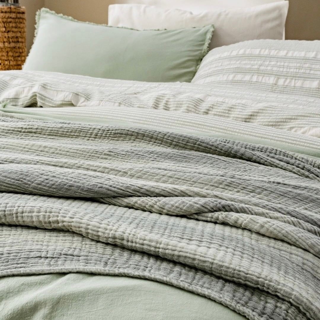 Tina Striped Four Layered Crinkle Muslin Blanket The Loomia