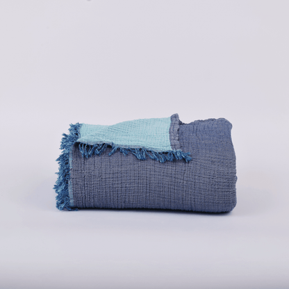 Joy |  Four Layered Crinkle Muslin Bed Cover