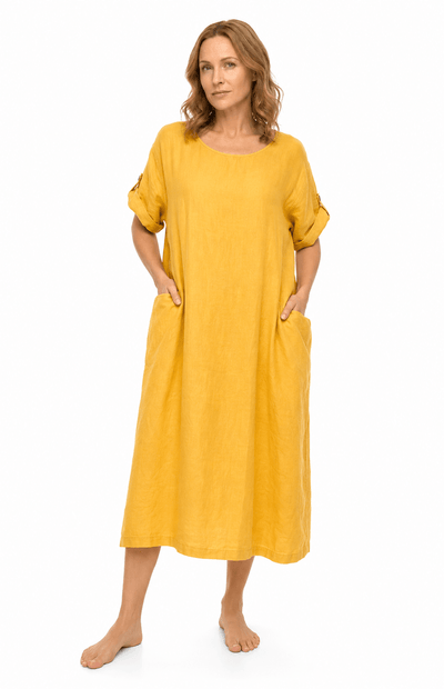 loose dresses with pockets Summer Loose Fit Maxi Dress with Pockets Brown / S