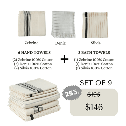 Zebrine-Silvia-Deniz Hand and Bath Towels Mix & Match Sets