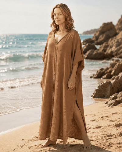 Cotton Linen Knitted Beach Cover Up