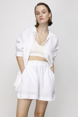 Nyla White Linen Oversized Shirt