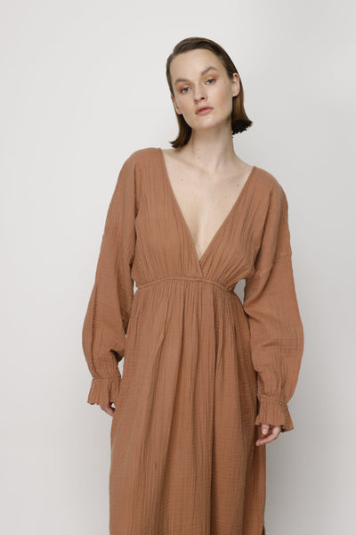 persephone midi dress Persephone Handcrafted Salmon Beach Dress