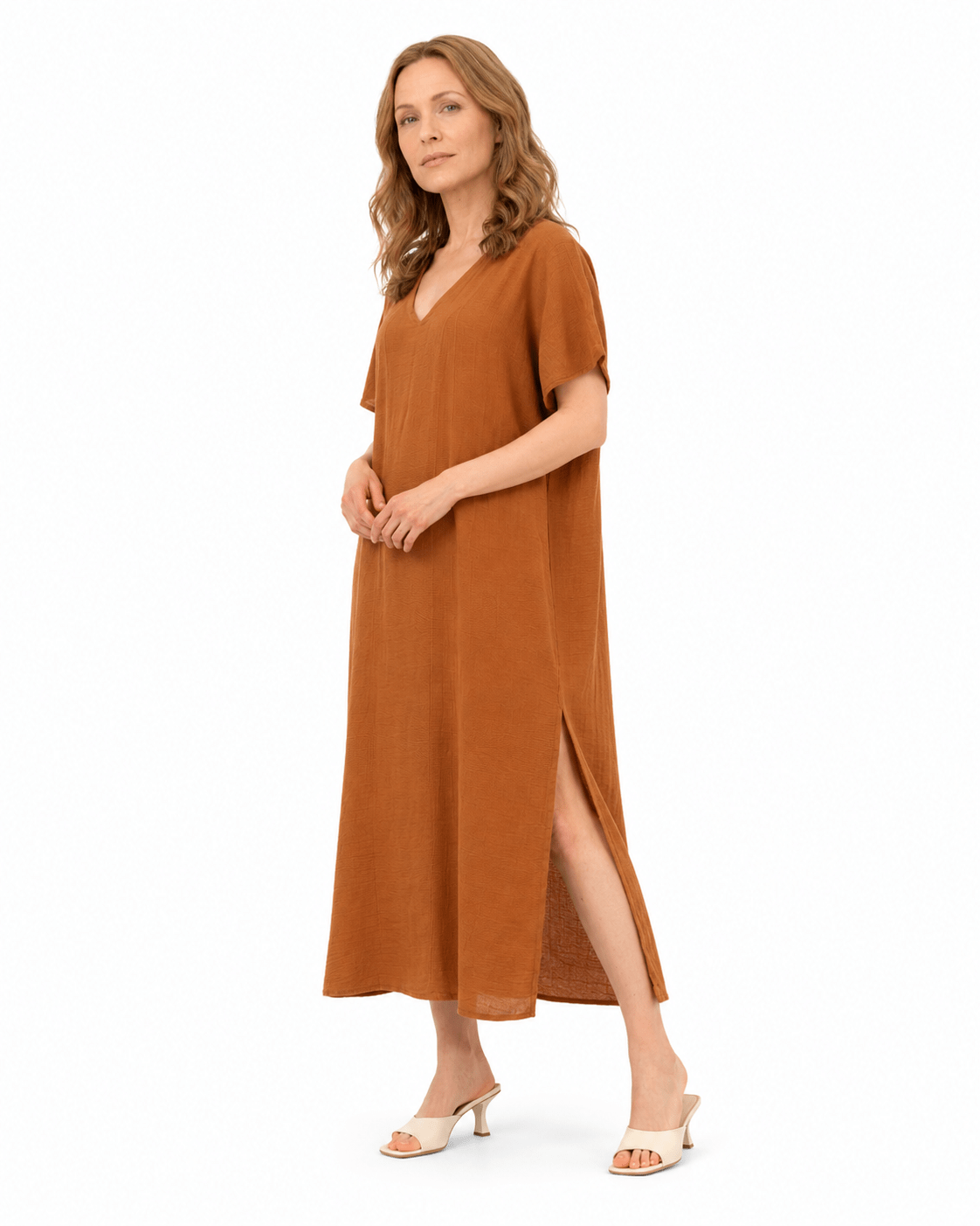 V Neck Loose Beach Cover Up