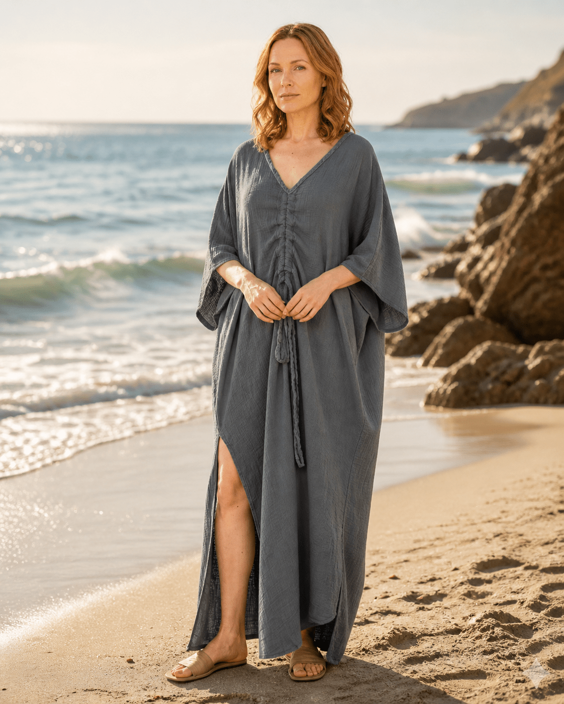 Cotton Linen Knitted Beach Cover Up