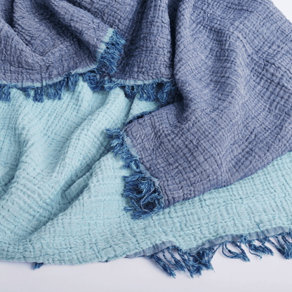 Joy |  Four Layered Crinkle Muslin Bed Cover