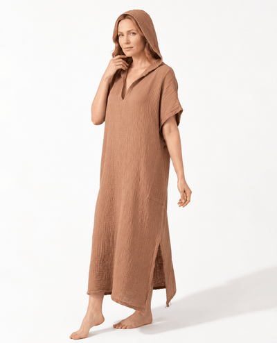 Hooded Gauze Beach Cover Up