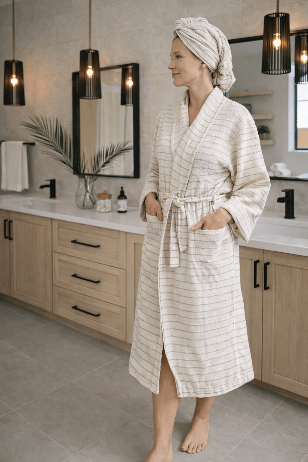 Deniz Unisex Cotton Bathrobe