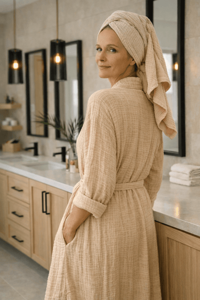Joy 4- Layered Kimono Robe - 100% Turkish Cotton