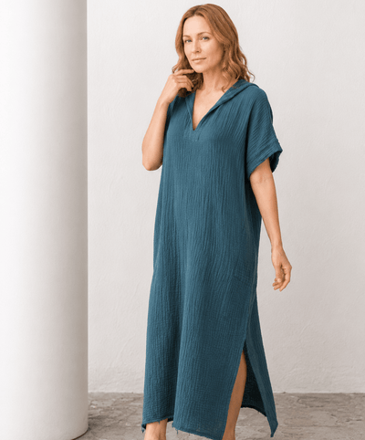 Hooded Gauze Beach Cover Up