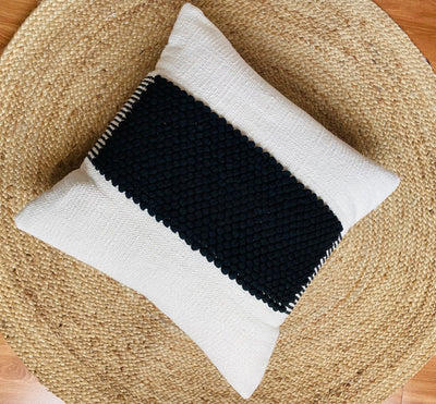 Kelly Handwoven Pillow in Black