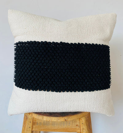 Kelly Handwoven Pillow in Black