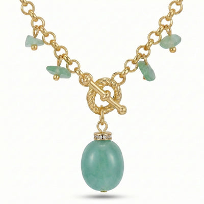 Aventurine Stone Layered Necklace Set